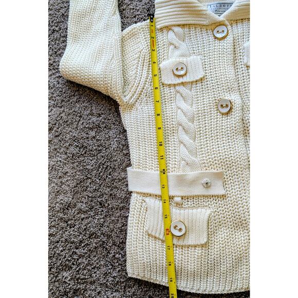 Vtg Crochet Cardigan XS Light Academia Preppy Cable Knit Cottagecore Pima Fairy - Picture 7 of 11